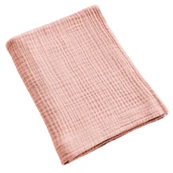 Serviette de bain gaze de coton (90 x 150 cm) Gaïa Rose pêche