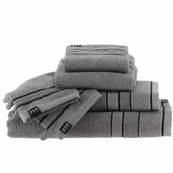 Serviette de bain (90 x 150 cm) Black Line Gris / noir