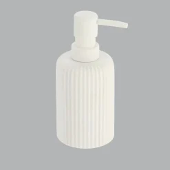 Set d'accessoires salle de bain résine Strié Blanc