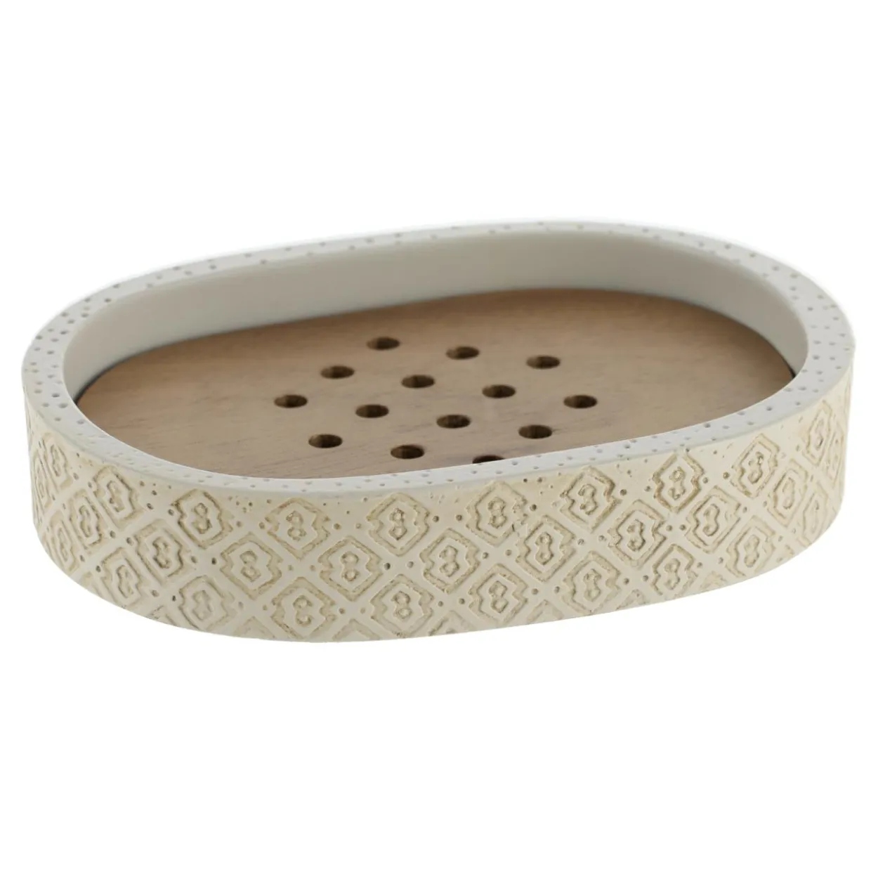 Set d'accessoires salle de bain gravé Casablanca Naturel