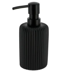 Set d'accessoires salle de bain résine Strié Noir