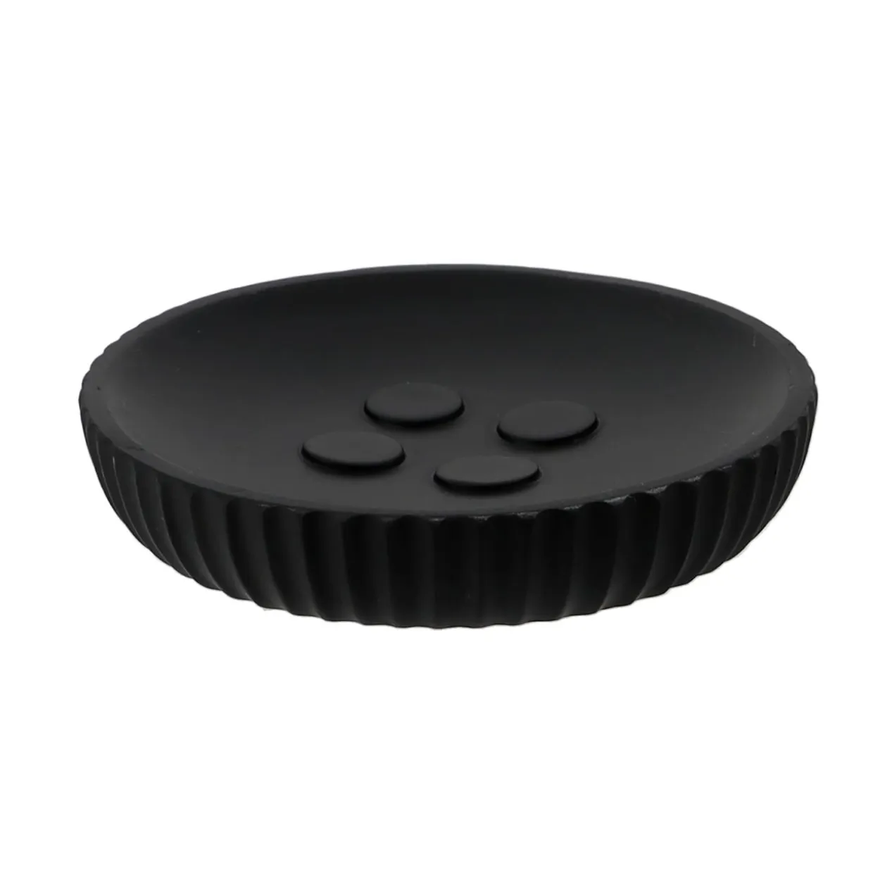 Set d'accessoires salle de bain résine Strié Noir