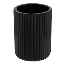 Set d'accessoires salle de bain résine Strié Noir