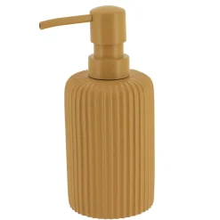 Set d'accessoires salle de bain résine Strié Jaune moutarde
