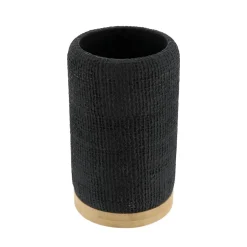 Set d'accessoires salle de bain effet Maille Noir
