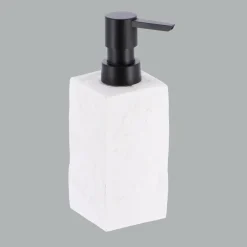 Set d'accessoires salle de bain Effet Pierre Blanc
