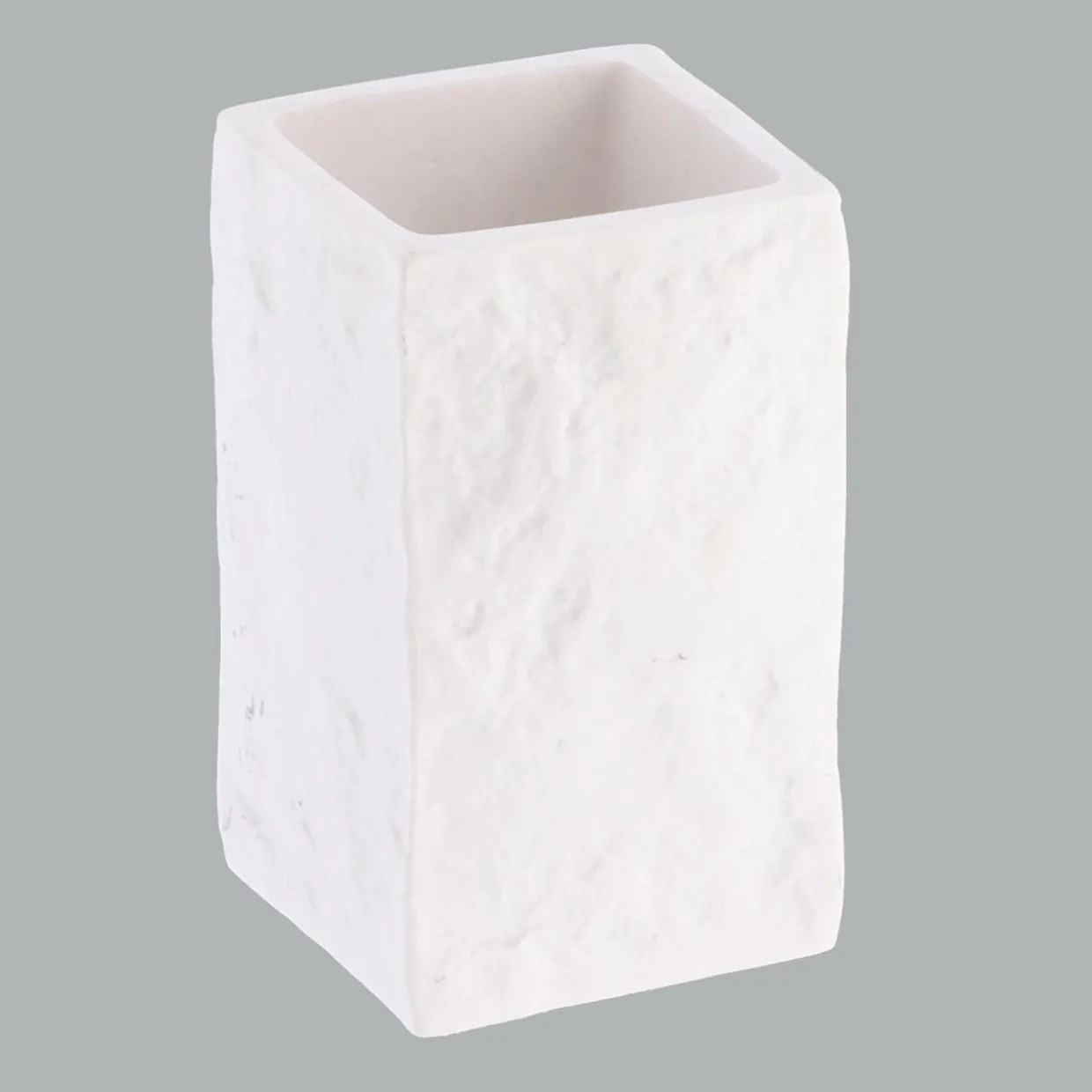 Set d'accessoires salle de bain Effet Pierre Blanc