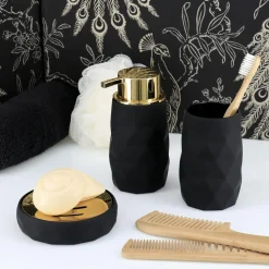 Set d'accessoires salle de bain Rubby Noir