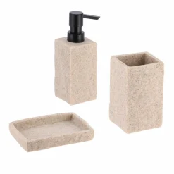 Set d'accessoires salle de bain Effet Pierre Naturel