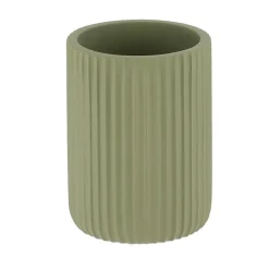 Set d'accessoires salle de bain résine Strié Vert kaki