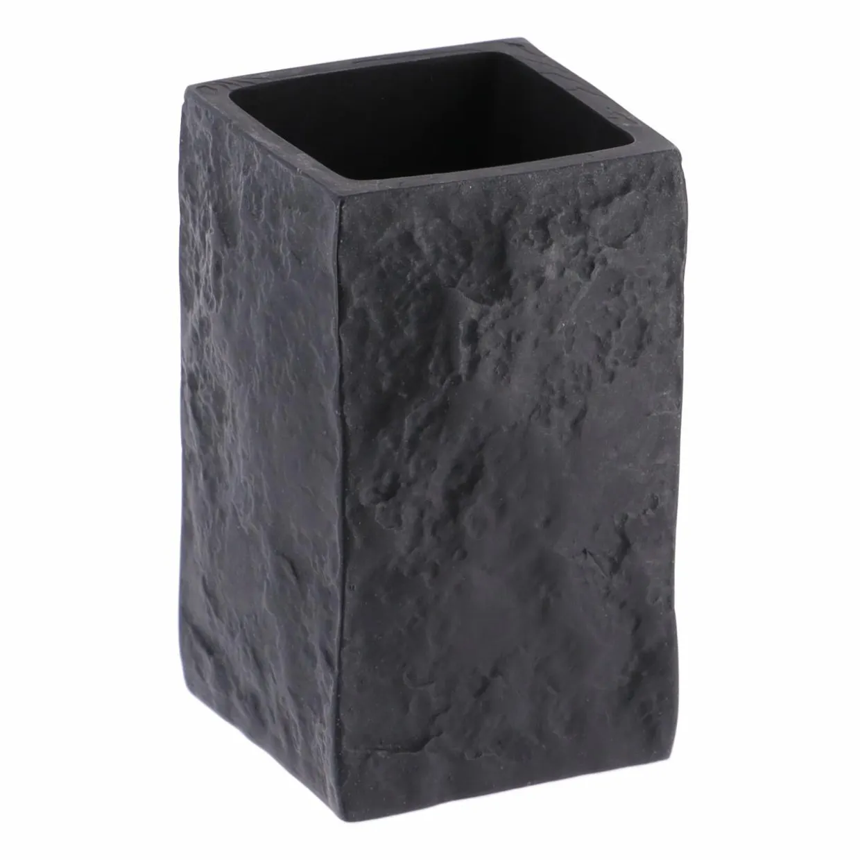 Set d'accessoires salle de bain Effet Pierre Noir