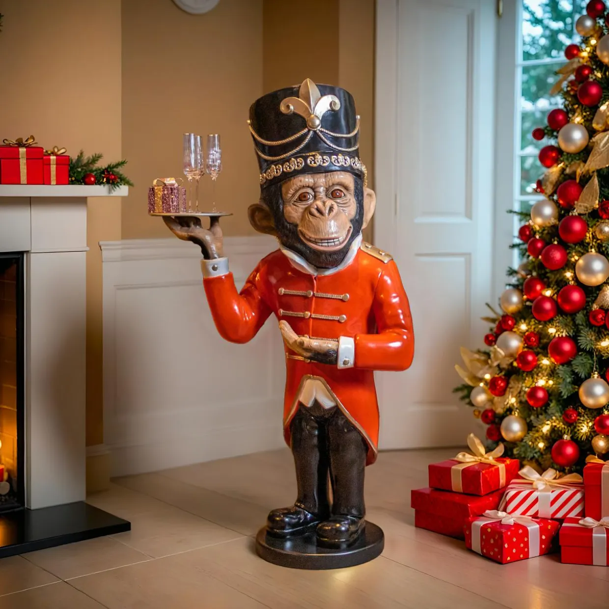 Singe de Noël Géant (H152 cm) Wilhem à votre service