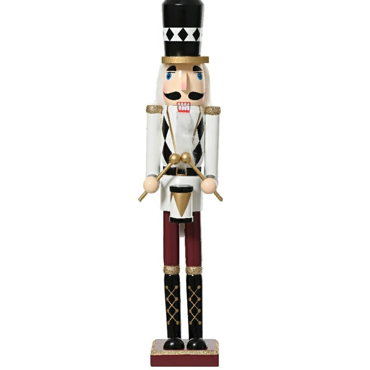 Soldat Casse-noisette en bois (H50 cm) Gaby et son tambour Impérial Blanc