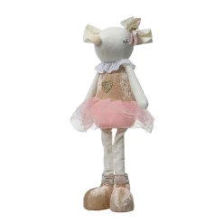 Souris de Noël debout (H37 cm) Salomé Danseuse ballerine Pêche
