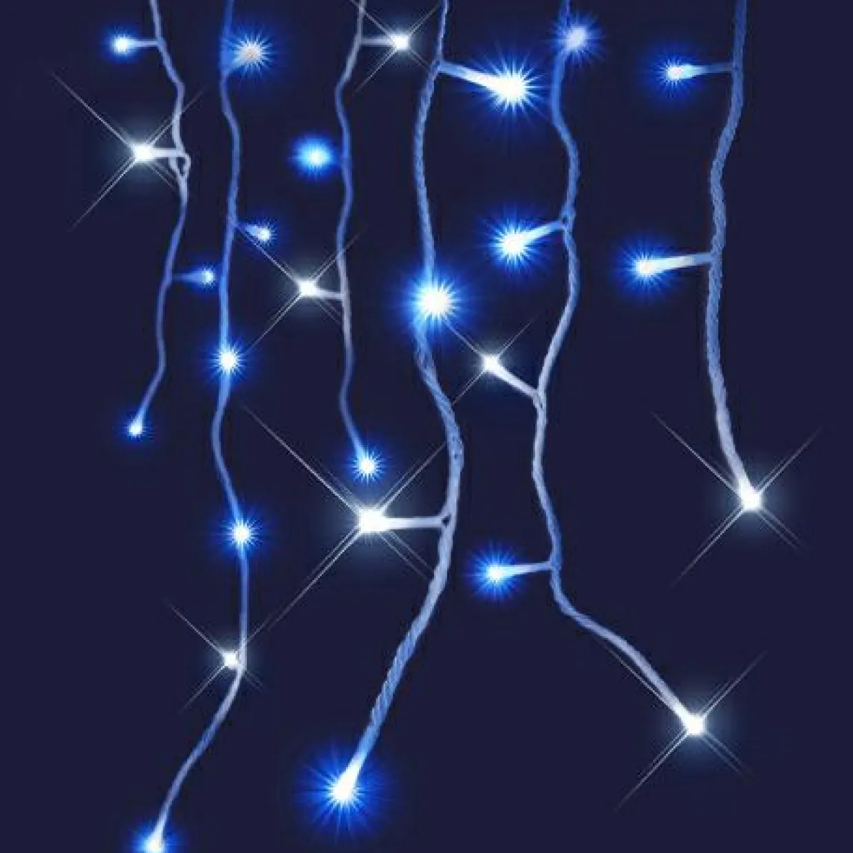 Stalactite lumineuse interconnectable 8 m 160 LED Flash Bicolore Blanc froid et Bleu