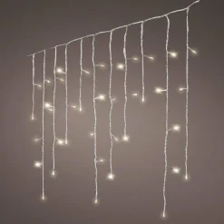 Stalactite lumineuse 11,80 m 480 LED câble transparent Stars Blanc chaud