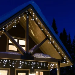 Stalactite lumineuse 17,80 m 720 LED câble transparent Stars Blanc froid