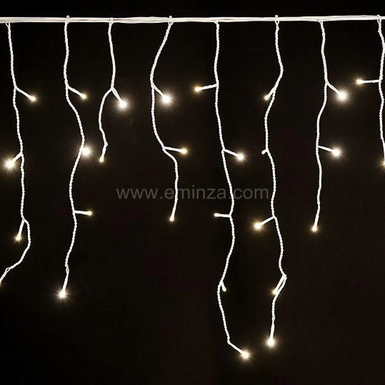 Stalactite lumineuse 7,50 m 175 LED câble blanc Stars Blanc chaud