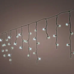 Stalactite lumineuse 11 m 259 LED câble noir Stars Blanc froid