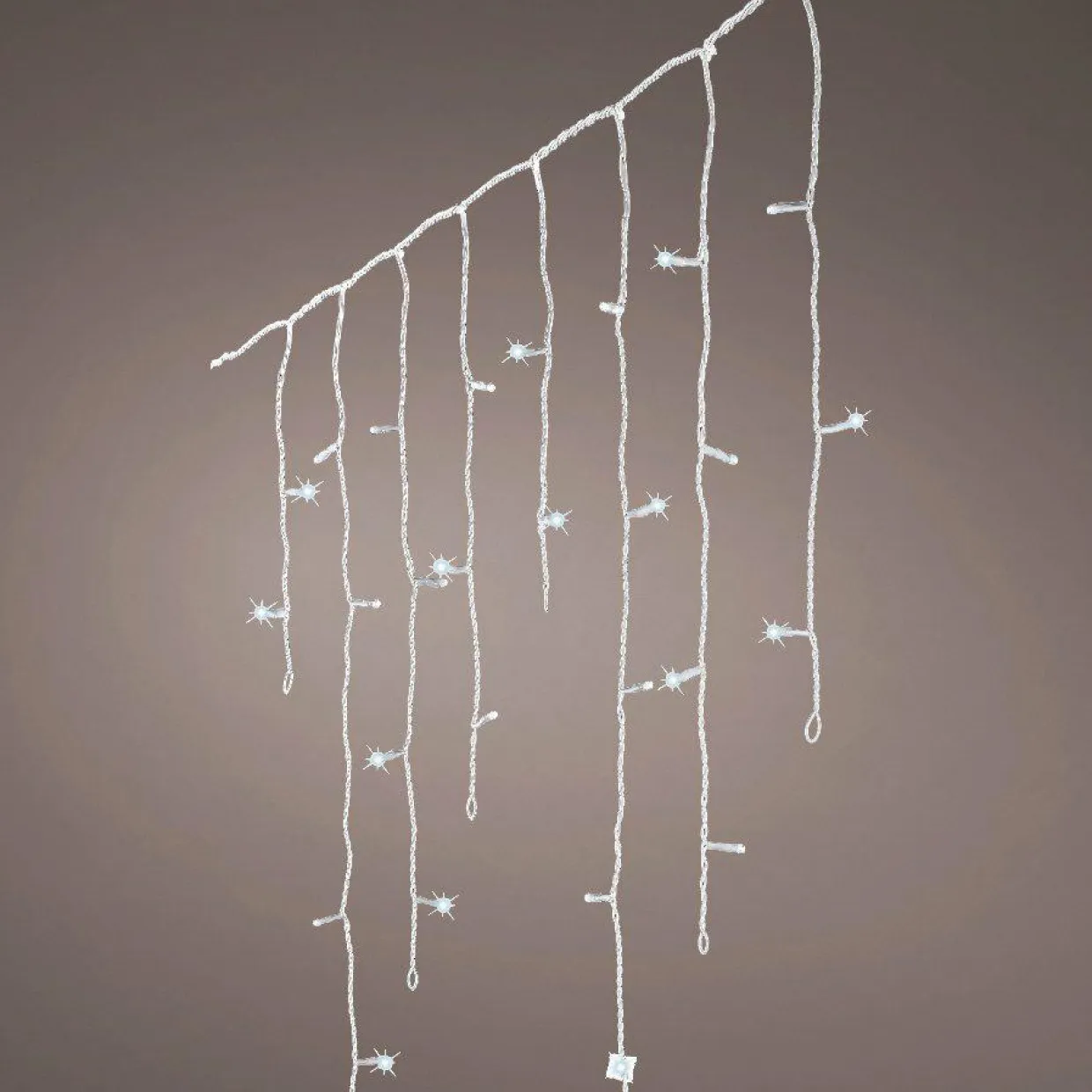 Stalactite lumineuse 11,80 m 480 LED câble transparent Stars Blanc froid