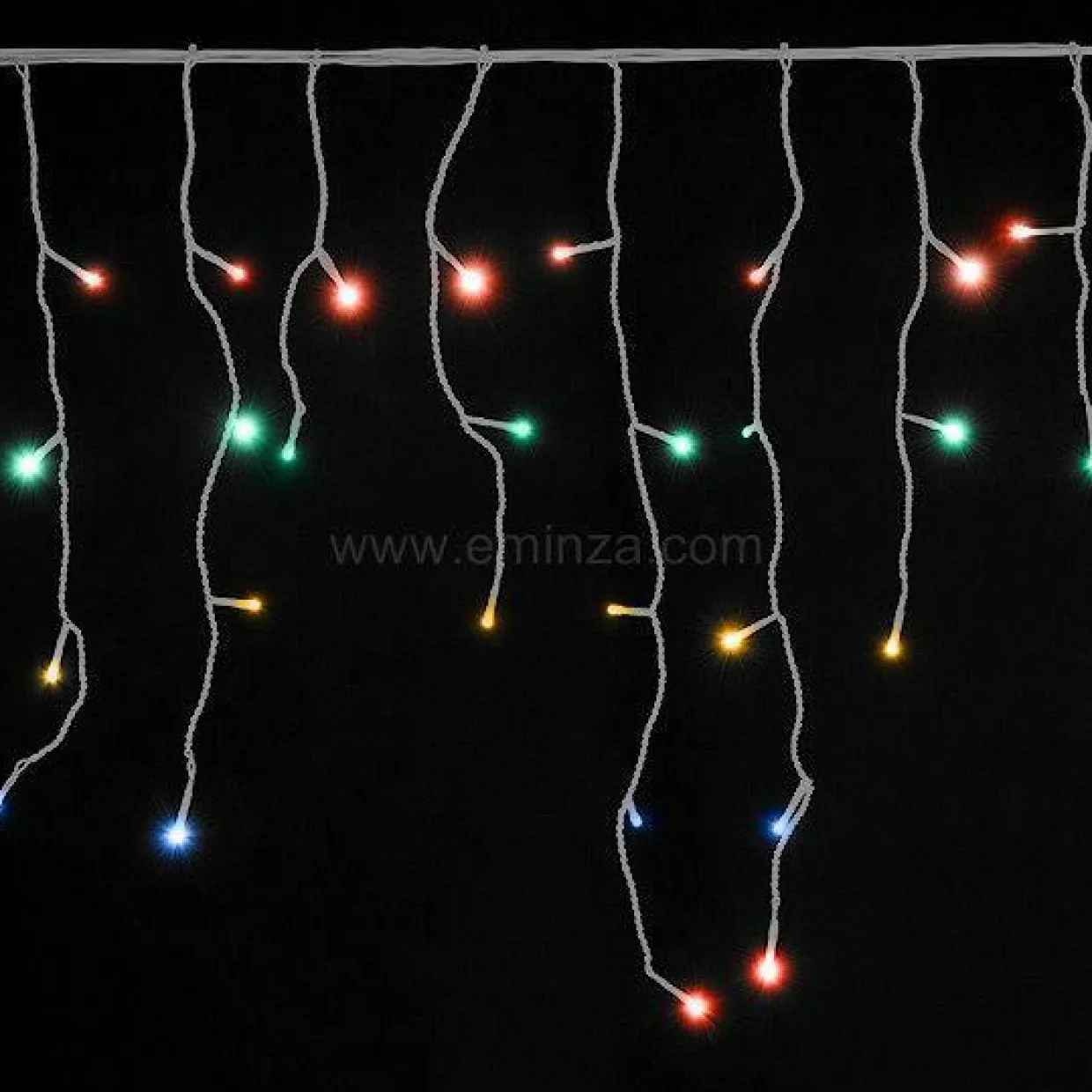 Stalactite lumineuse 7,50 m 175 LED câble transparent Multicolore
