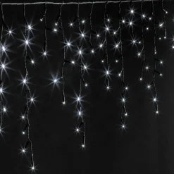 Stalactite lumineuse 11 m 259 LED câble noir Stars Blanc froid