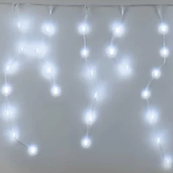 Stalactite lumineuse 7,10 m 360 LED câble transparent Icicle Blanc froid