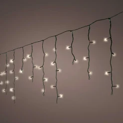 Stalactite lumineuse 20 m 490 LED câble noir Stars Blanc chaud