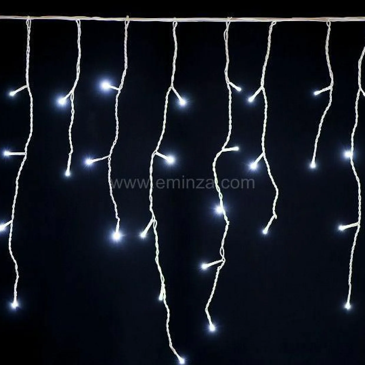 Stalactite lumineuse 20 m 490 LED câble blanc Stars Blanc froid
