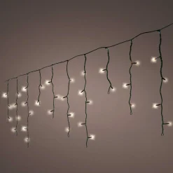 Stalactite lumineuse 30 m 900 LED câble noir Stars Grande hauteur XL Timer Blanc Chaud