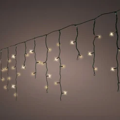 Stalactite lumineuse 20 m 490 LED câble noir Stars Blanc chaud doré