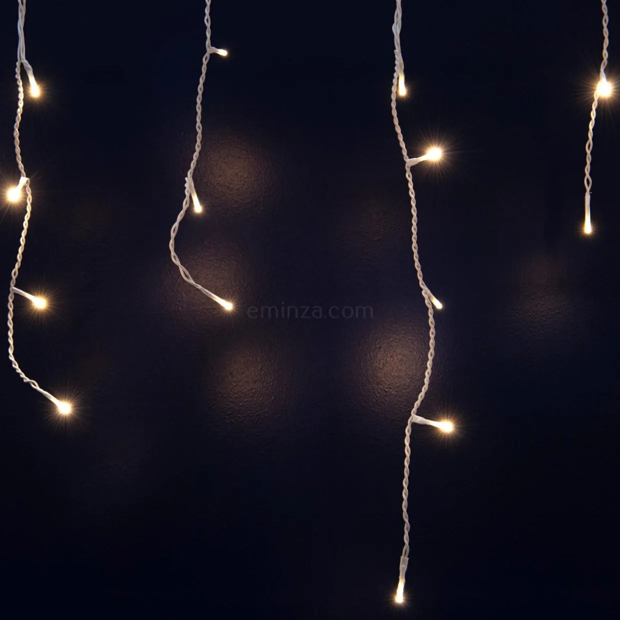 Stalactite lumineuse 11 m 259 LED câble blanc Stars Blanc chaud
