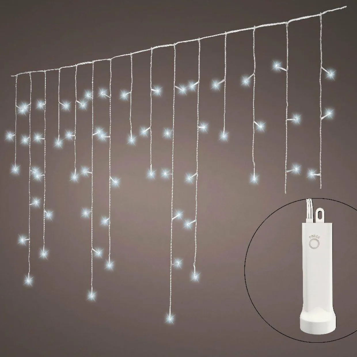 Stalactite lumineuse à piles 7 m 192 LED Durawise Blanc froid