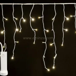 Stalactite lumineuse à piles 7 m 192 LED Durawise Blanc chaud