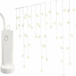 Stalactite lumineuse à piles 7 m 192 LED Durawise Blanc chaud