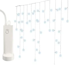 Stalactite lumineuse à piles 14 m 384 LED câble blanc Durawise Blanc froid