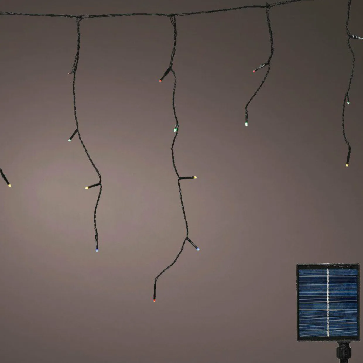 Stalactite lumineuse Solaire 11 m 259 LED Rechargeable Multicolore