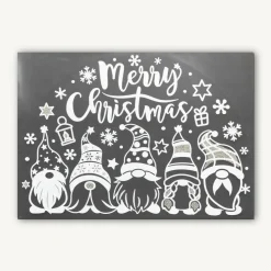 Sticker vitrostatique pour fenêtre (40 x 28,5 cm) Joyeux Noël les Lutins