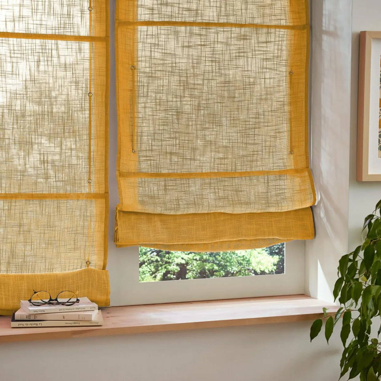 Store bateau passe-tringle (60 x 180 cm) Robin Jaune ocre