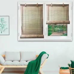 Store enrouleur à baguettes (40 x 180 cm) Bambou Gris