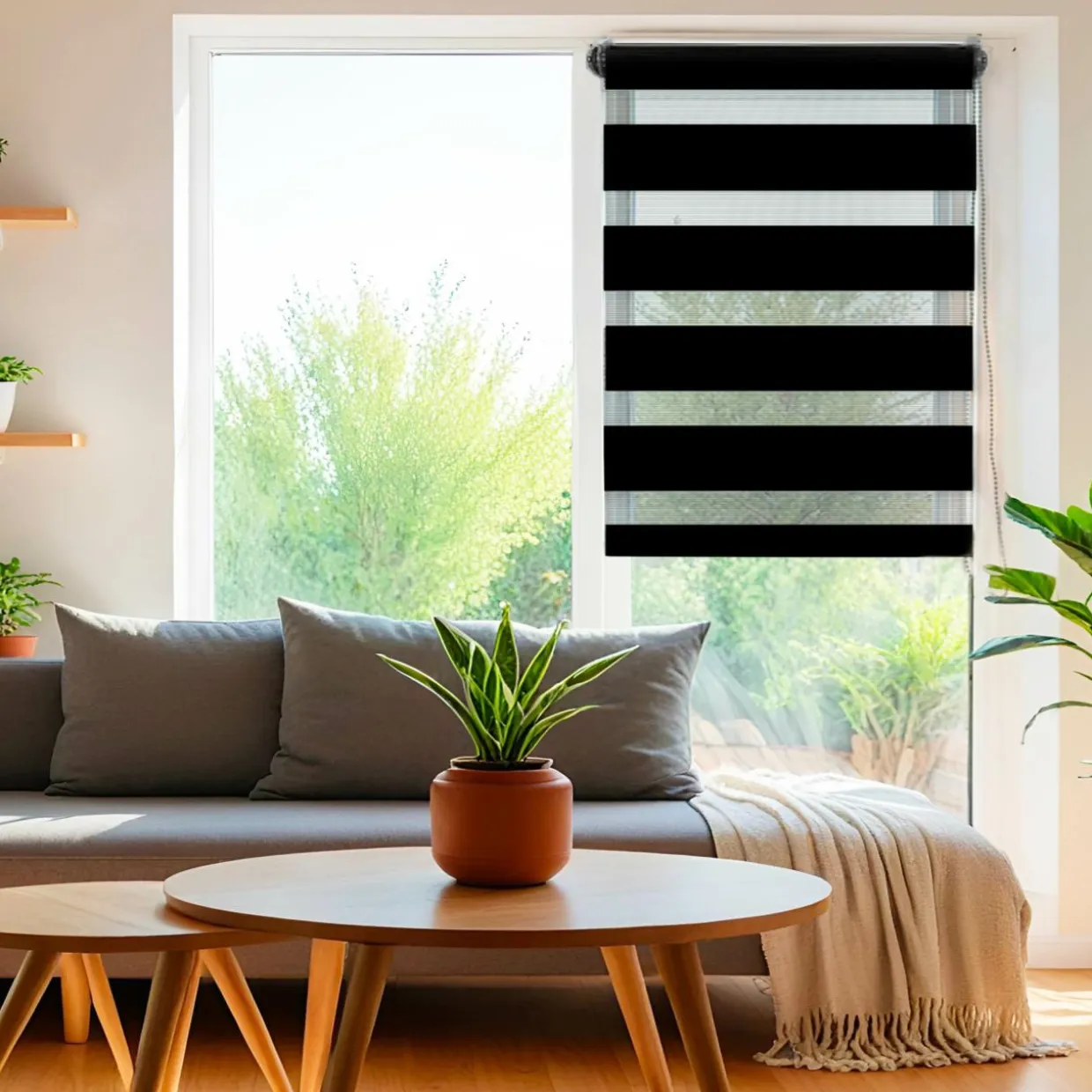 Store enrouleur Jour / Nuit (60 x 180 cm) Noir