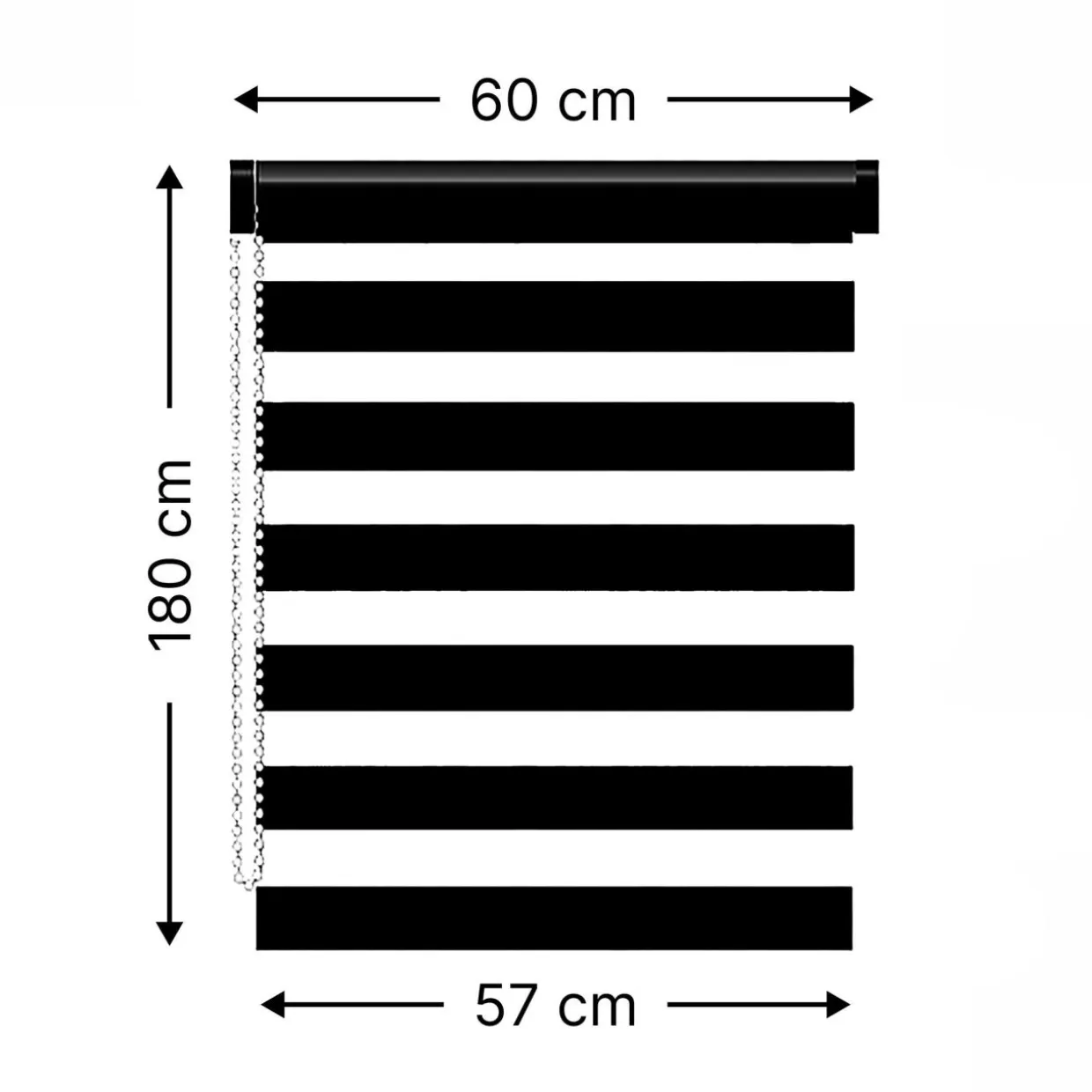 Store enrouleur Jour / Nuit (60 x 180 cm) Noir
