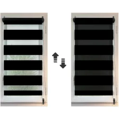 Store enrouleur Jour / Nuit (60 x 90 cm) Noir