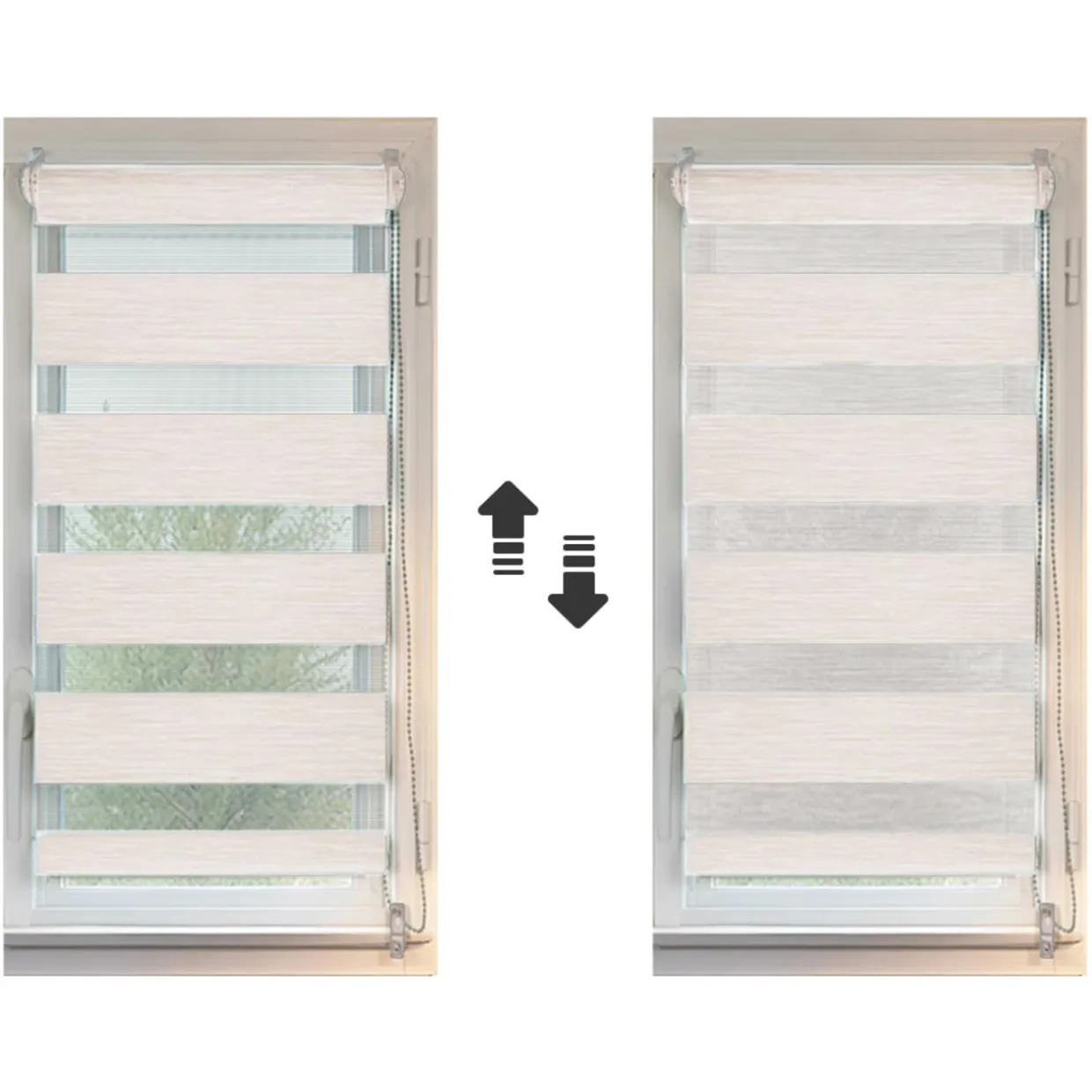 Store enrouleur Jour / Nuit (75 x 250 cm) Beige chiné