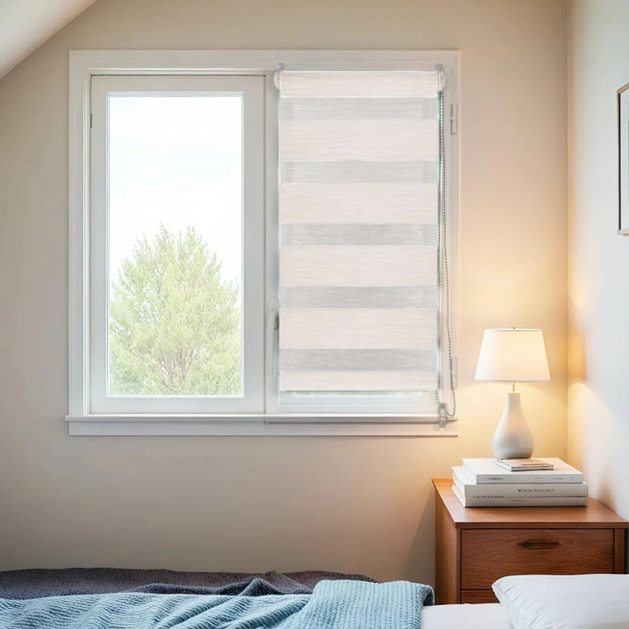 Store enrouleur Jour / Nuit (60 x H90 cm) Beige chiné