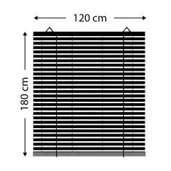 Store enrouleur à lattes (120 x 180 cm) Bambou Gris clair et gris foncé