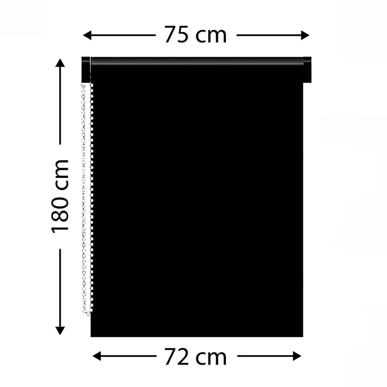 Store enrouleur occultant (75 x 180 cm) Uni Gris