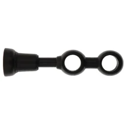Support tringle double fixe en bois (L21.5 cm/ D28) Nils Noir mat
