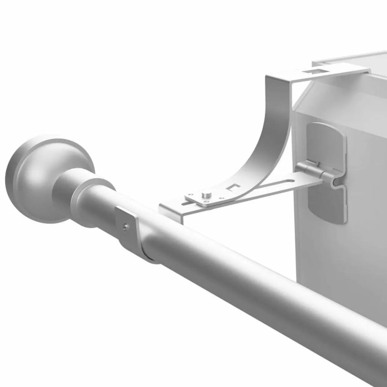 Support à tringle pour caisson de volet roulant (L135 / D20 mm) Blanc satiné