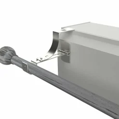 Support à tringle pour caisson de volet roulant (L135 / D20 mm) Argent mat